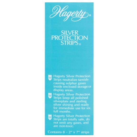 W J Hagerty Silver Protection Strips - Tarnish Prevention - 8 Pack, 2x7 Inch, Blue