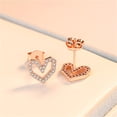 thumbnail image 5 of DPTALR Style Small Fresh Love Ear Studs Hollow Diamond Sweet Sweet, 5 of 5