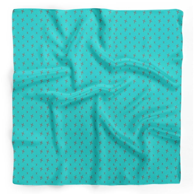 Bimba Green Cross & Geometric Pure Silk Printed Head Bandanas Summer Neck Wrap Scarf 40 x 40 Inches