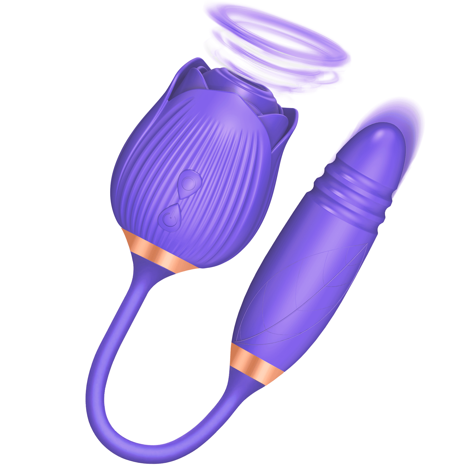 DARZU Vibrators and Adult Sex Toys for Women, Rose Toys Clitoral Stimulator with Dildo Vibrating Egg, Blue Purple picture photo