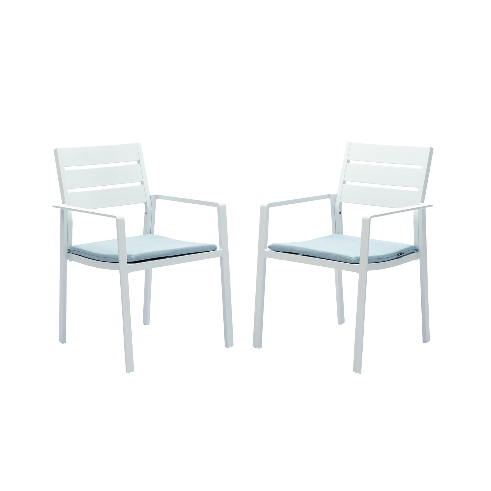 Patio Dining Chairs Set of 2 Stackable Dining Chair Aluminum Outdoor