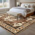 thumbnail image 5 of 5x8 Area Rugs for Living Room, Brown Boho Non Slip Area Rugs for Kitchen Bedroom Entryway, Retro Western Rustic Ethnic Tribal Patterns Washable Carpet Runner Rug Floor Mats for Bedroom Home Decor, 5 of 9