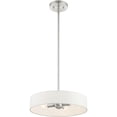 thumbnail image 5 of 4 Light Brushed Nickel Chandelier with Hand Crafted Off White Fabric Hardback Shade, 5 of 7