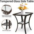 thumbnail image 6 of 3 Piece Patio Furniture Set, 2 Outdoor Swivel Rocking Chairs with Side Table, Thick Cushions Wicker Glider Chairs, All-Weather Brown Rattan Bistro Set for Porch, Deck, Pool (Red), 6 of 9