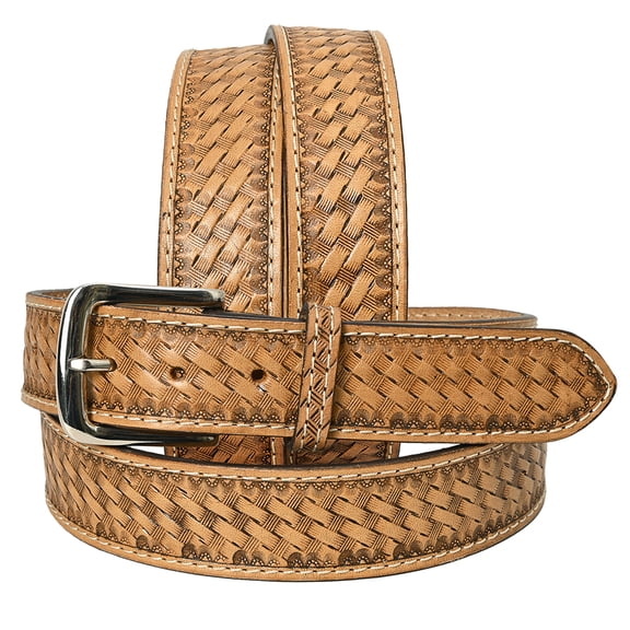 HILASON Western Genuine Leather Belt for Men Women Cowboy Cowgirl Handmade Unisex Heavy Duty Basketweave Belt for Jeans