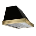 thumbnail image 3 of Forno Vittorio 48-Inch Wall Mount Range Hood, Black with Antique Brass Trim, 424 CFM Airflow, Dishwasher-Safe Baffle Filters, Remote Control, 3-Speed Fan, Bright LED Lighting., 3 of 5