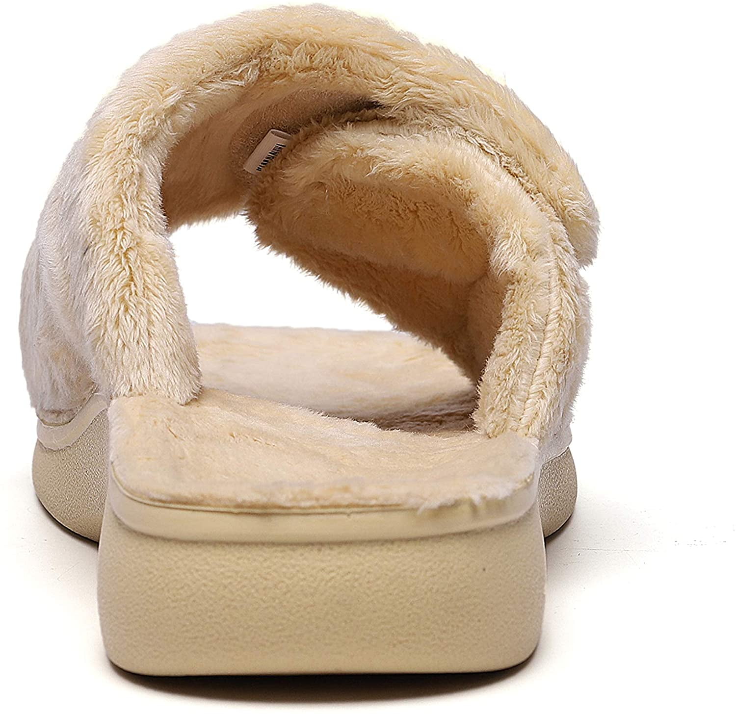 sollbeam fuzzy house slippers with arch support orthotic heel cup sandals for women