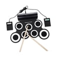 thumbnail image 2 of Tambor electrónico con 7 almohadillas, instrumento musical eléctrico, juego de batería de mesa, tambor de mano para niños y niñas, regalo profesional para niños, 2 of 8