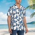 thumbnail image 3 of Pofeuu Beautiful Butterflies Print Hawaiian Shirt for Men Sleeves Casual Button Down Summer Beach Dress Shirts T-Shirts,Small, 3 of 7