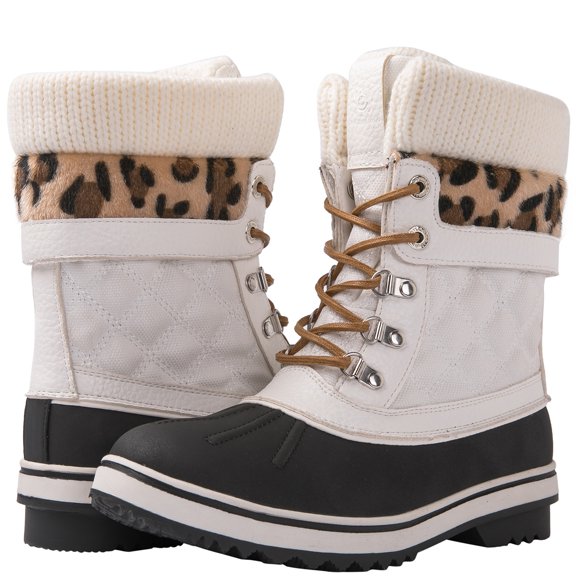 GLOBALWIN Snow Boots For Women White Women's Winter Boots 11M