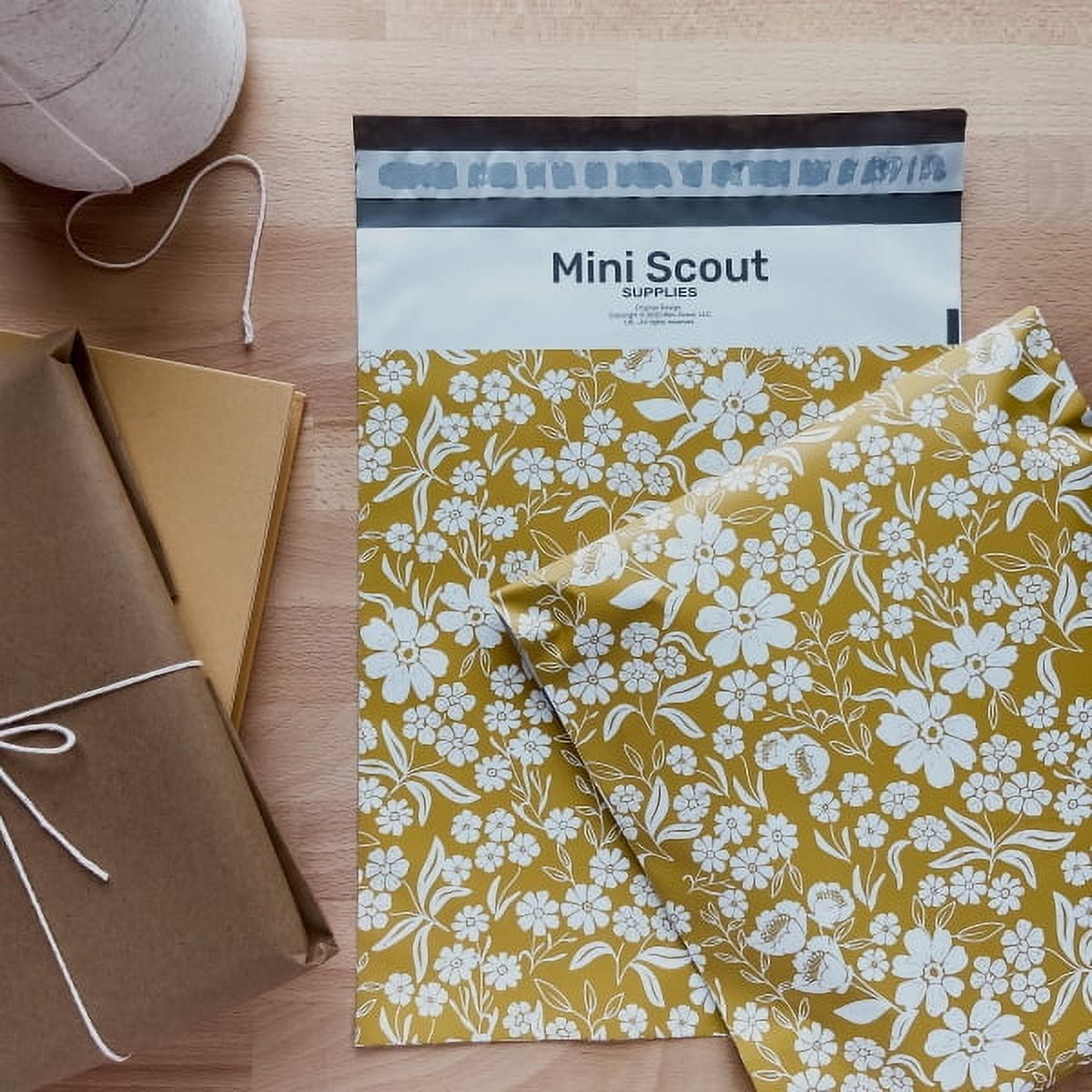 Poly Mailers Shipping Bags Packaging For Small Business - Floral Yellow (6x9) Recyclable Mailing Plastic Envelopes | Pack of 200