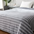 Mainstays Stripe Plush Blanket, Gray, Twin