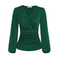 thumbnail image 2 of Blusa cruzada con escote en V profundo, blusa cruzada con escote en V profundo para mujer, blusa cruzada con cuello en V, confiable y duradera, 2 of 2