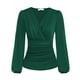thumbnail image 1 of Blusa cruzada con escote en V profundo, blusa cruzada con escote en V profundo para mujer, blusa cruzada con cuello en V, confiable y duradera, 1 of 2