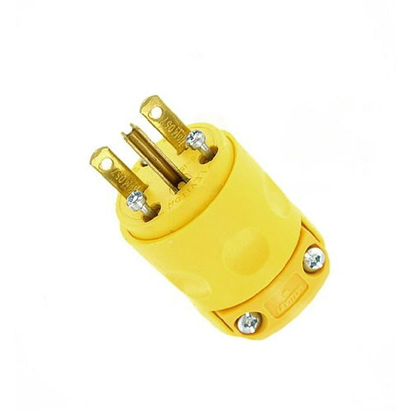 Leviton 615PV 15 Amp, 250 Volt, Grounding Plug, Yellow