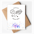 thumbnail image 1 of Astronauts Walk Planet Space Welcome Back Greeting Cards Envelopes Blank, 1 of 3