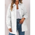 thumbnail image 2 of Chase Secret Womens Quilted Jacket Winter Long Sleeve Flap Pocket Button Front Puffer Jacket Coat, 2 of 7