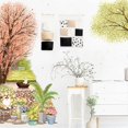 thumbnail image 2 of Calcomanías de pared con margaritas, flores, árboles, hojas verdes, enredaderas, gatos, para sala de estar, dormitorio, sofá, TV, fondo, arte decorativo (cerezo y corgi), 2 of 5