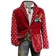 thumbnail image 3 of IWRICH Men's Mardi Gras Corduroy Printed Blazer Carnival Casual Holiday Suit Jacket Rave Party Holiday Coat with Pocket 11-Red 4XL, 3 of 5