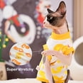 thumbnail image 3 of PUMYPOREITY Vêtements pour Chat Sphynx - Chandail Extensible, Chemise Douce, Pyjama Chandail, Col Roulé pour Sphynx, Cornish Rex, Devon Rex - Jaune, TG, 3 of 6