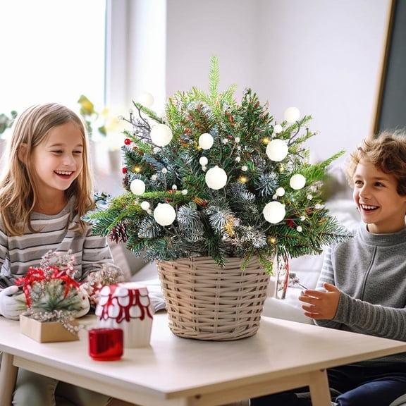 Fzsteel Realistic Foam Christmas Wreath Branches with Snow Coating for Holiday Home Decor, Gift Boxes and Festive Arrangements