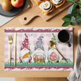 thumbnail image 2 of Gnomes Easter Placemats Set of 4, Eggs Tulips Spring Floral Pink Plaid Placemats for Dining Table, Place Mats for Kitchen Tabletop, Waterproof Wipeable Dining Table Mats Set, 2 of 9