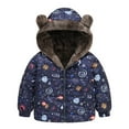 thumbnail image 2 of NAISIBABY Winter Jacket for Boys Girls, Funny Prints Soft Plush Zip Up Kids Casual Warm Coat Blue 12-18Months, 2 of 9