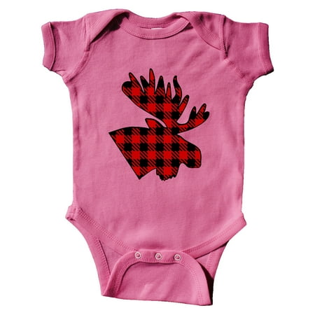 

Inktastic Moose Head in Red and Black Plaid Gift Baby Boy or Baby Girl Bodysuit