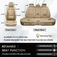 thumbnail image 6 of Coverado Beige Car Seat Covers Full Set, Waterproof Faux Leather Auto Seat Protectors with Lumbar Support, Luxury Automotive Interior Accessories Universal Fit Most Cars SUV Trucks, 6 of 7