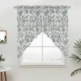 thumbnail image 2 of Swag Valance Curtains for Windows, Farmhouse Light Filtering Kitchen Curtains with Rod Pocket, Teal Blue Green Vintage Flower Leaf Plant Window Treatment Valances for Living Room, 36x63 - 2 PCS, 2 of 9