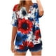 thumbnail image 1 of Vestidos Casuales Para Mujer, Blusas De Mujer De Moda Camiseta holgada de verano de manga corta con cuello en V y botones para mujer, 1 of 2