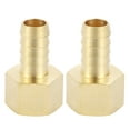 thumbnail image 1 of Accesorios de manguera de latón Unique Bargains 1/2" 1/2"NPT Niple hexagonal interno para aire, agua, aceite, gas, combustible 2 piezas tono dorado, 1 of 7