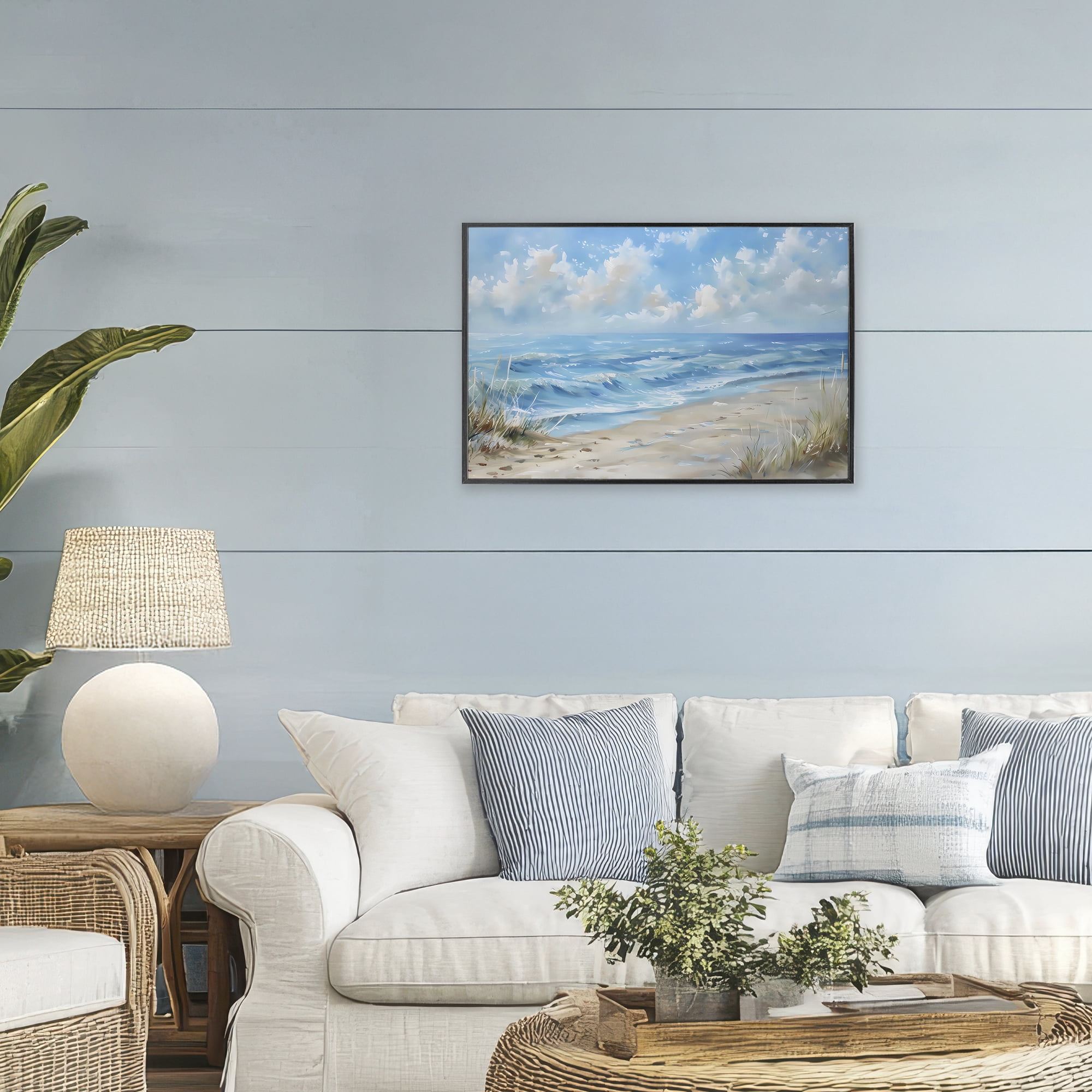 Stupell Industries Coastal Tranquility Horizon Black Framed Giclee Art, design by Creative Studio