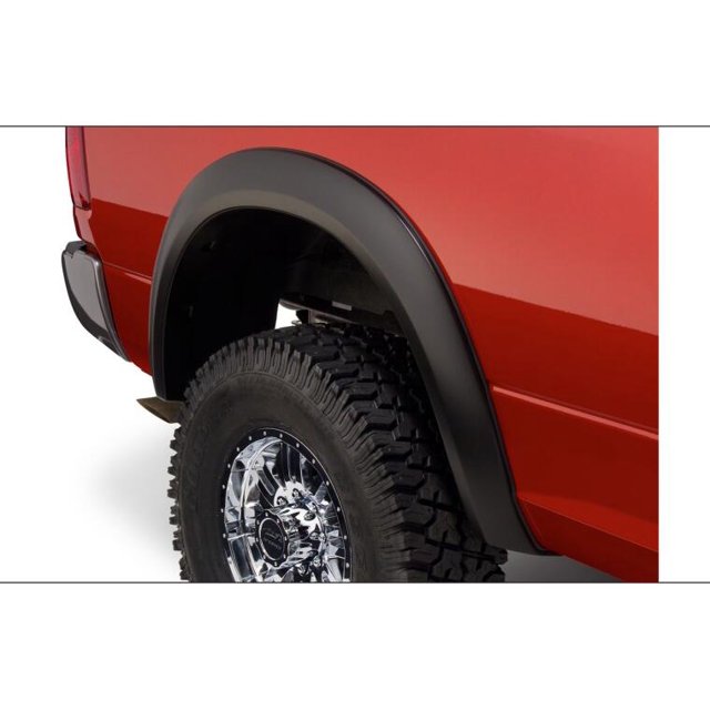 Bushwacker Fender Flare 50036-02 Extend-A-Fender; 1-3/4 Inch Tire Coverage; Matte Black; Dura-Flex 2000 ABS Smooth Plastic; 4-3/4 Inch Flare Height; Set Of 2