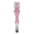 thumbnail image 4 of 0.98 ctw Wedding Band for Women - 14K White Gold Simulated Pink Diamond Stackable Eternity Ring, 4 of 6