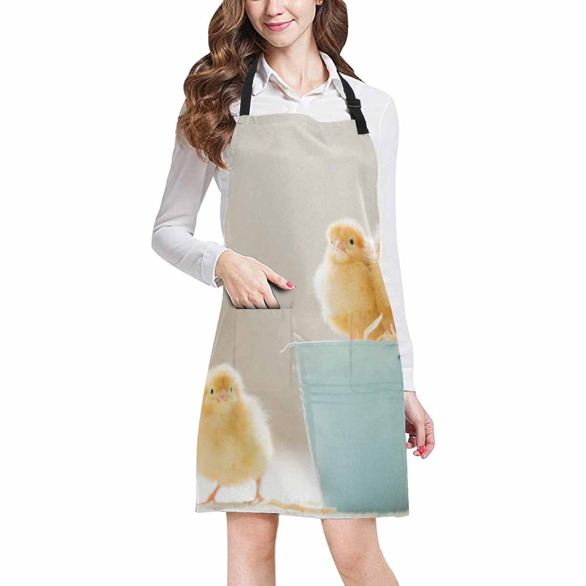 SUNENAT Cute Baby Chicks Yellow Little Chicken Kitchen Apron Mens and