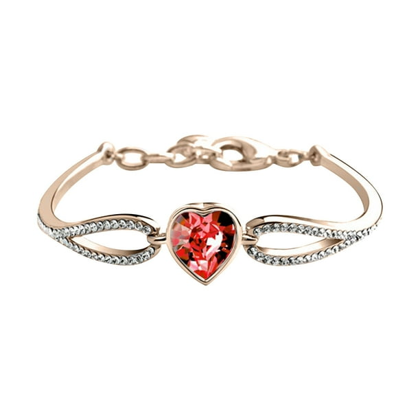 Corazón de melocotón pulsera de cobre blanco pulsera de platino Mujer Novia Joyería Hombres y Mujeres Pareja pulsera