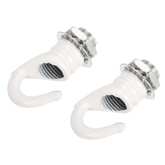 Uxcell Alloy Ceiling Hook 23mmx31mm for Ceiling Pendant Light Plate White 2 Pack