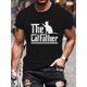 thumbnail image 4 of Camiseta con estampado 3D de gato para hombre, de mezcla de algodón, cuello redondo, informal, para todo tipo de clima, ligera y elástica, corte regular, ideal para amantes de los gatos. Estilo urbano, 4 of 6