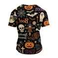 thumbnail image 5 of Happy Halloween Men's Short Sleeve T-Shirt, Cute Ghost Pumpkin Spiderweb Pattern Crew Neck Stylish Autumn Streetwear Tees, 5 of 5