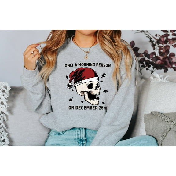 Not A Morning Person Sweater, Vintage Christmas, Christmas Sweatshirt, Women's Cute Santa, Xmas Graphic Pullover, Holiday Ugly Sweater 1310105687