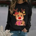 thumbnail image 2 of Chandail en Molleton de Noël pour Femmes Col Rond Chandail Chaud Veste Mi-Longue Imprimée Mode Chandail de Vacances de Noël à Manches Longues Cardigan, 2 of 4