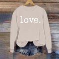 thumbnail image 4 of vigerkar Women's Love Graphic Sweatshirts Cute Long Sleeve Crewneck Pullover Tops (Beige, S), 4 of 5