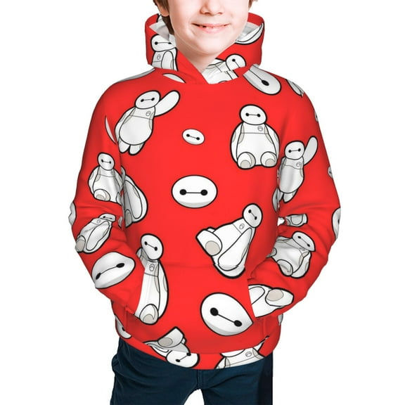 Big Hero 6 Baymax Youth Hoodie Graphic Colorful Cool Kids Hooded Sweatshirts Kangaroo Pocket for Boys Girls Small