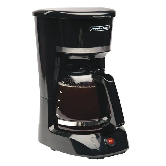 Proctor Silex 12-Cup Drip Coffee Maker with Glass Carafe, Black, 950 W, Model 43804