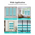 thumbnail image 6 of Window Privacy Film, Turquoise Farmhouse Striped Sun Blocking Window Tint Film Heat Control One Way Blackout Window Film, Modern Geometric Lines Simple Stripes Non Adhesive Static Cling 17.7x39.3 In, 6 of 7