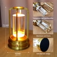 thumbnail image 3 of JIMIMORO Gold LED Cordless Table Lamp, 2000mAh Rechargeable, Touch Control, 3 Color Modes Stepless Dimming, Portable Indoor Outdoor, 3 of 7