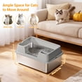 thumbnail image 2 of QinaQin Extra-Large Stainless Steel Semi-Enclosed Metal Litter Box with Scoop, Suitable for Large Cats. Features a Removable Steel Base for Easy Cleaning, Odor-Free Operation, and Leak-Proof Design, 2 of 8