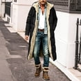 thumbnail image 3 of MexChoioe Mens Long Sherpa Lined Hooded Coat Full Zip Warm Thick Outerwear Fall Winter Casual Jacket for Mens, 3 of 5