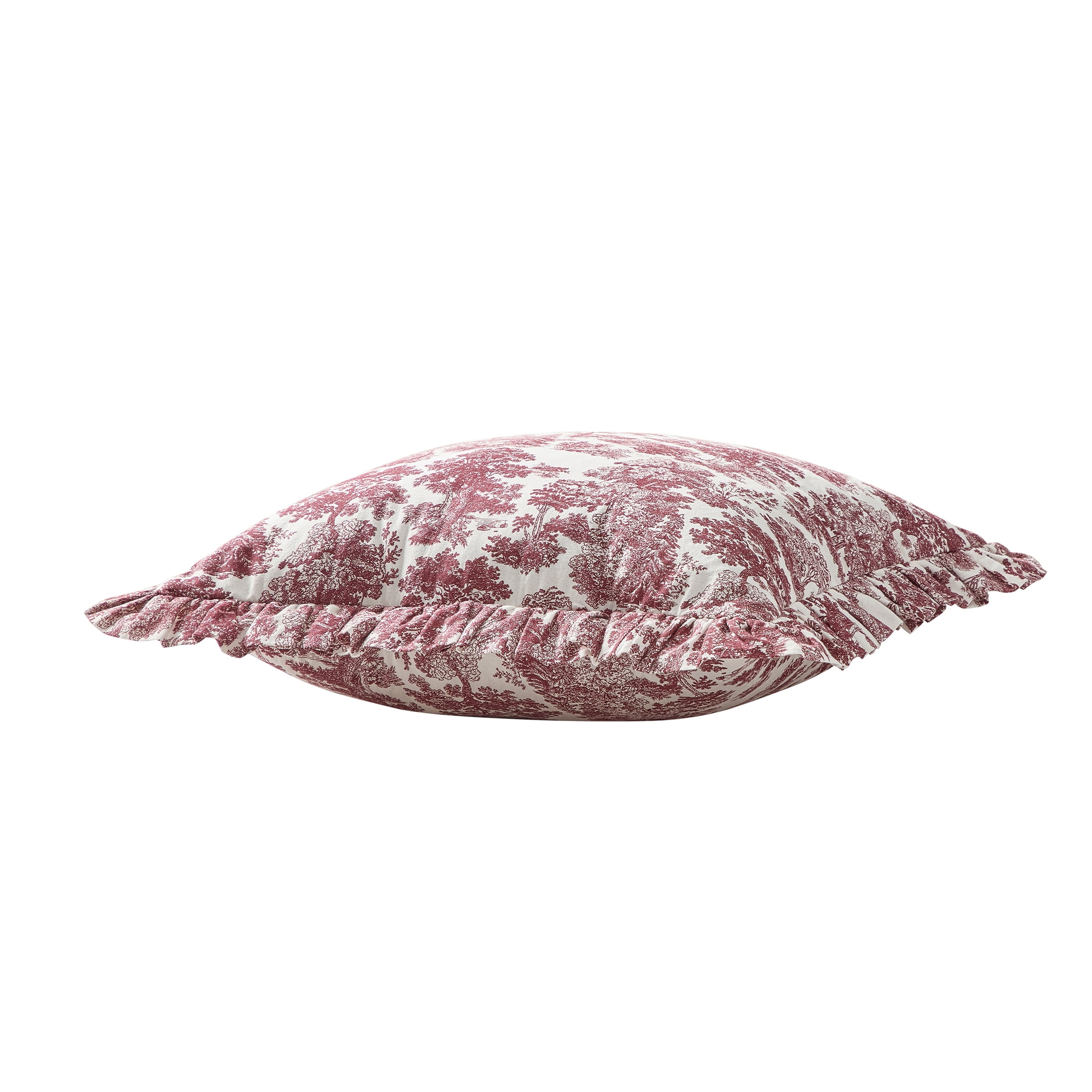 My Texas House 18 in x 18 in Red Forest Toile Decorative Pillow